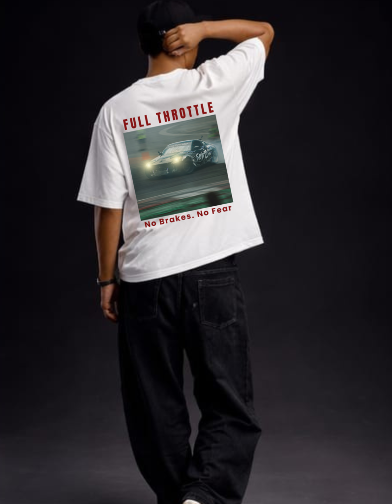 full throttle ft 01 white oversized t shirt for men