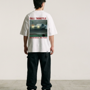 full throttle ft 01 white oversized t shirt for men