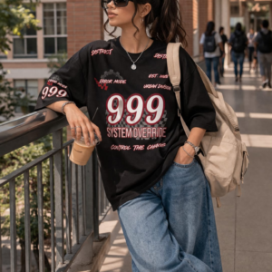 999 system override black oversized t shirt