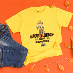 future hero yellow t shirt for kids